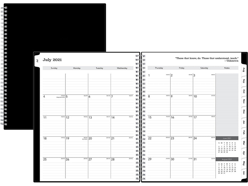 2022-2023 Blue Sky 8.5" x 11" Teacher's Weekly/Monthly Lesson Planner, Solid Black (BLS134433)