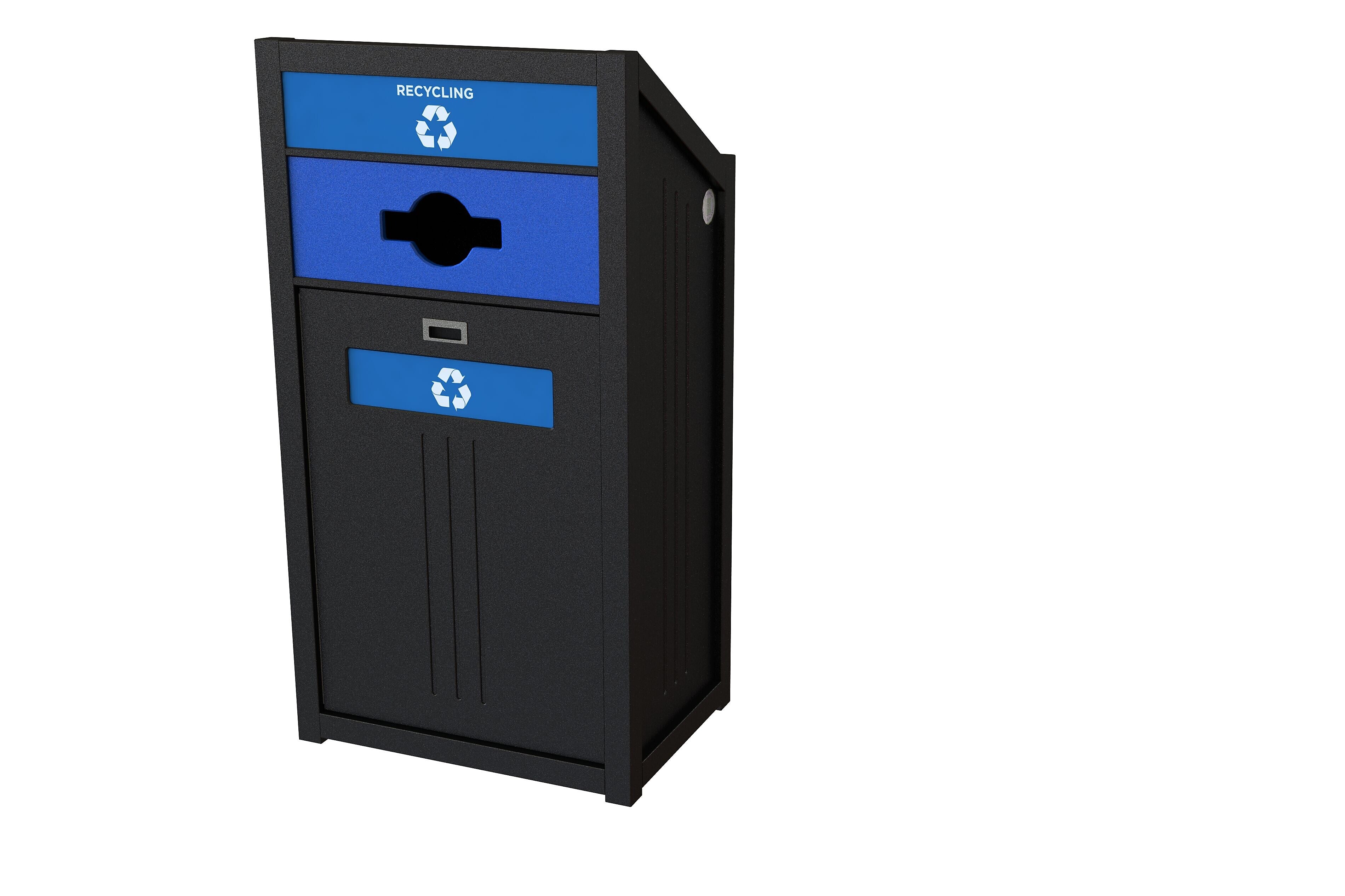 CleanRiver PTZ Plastic Recycling Bin, 36 Gallon, Black (PTZ36-1-R-BK)