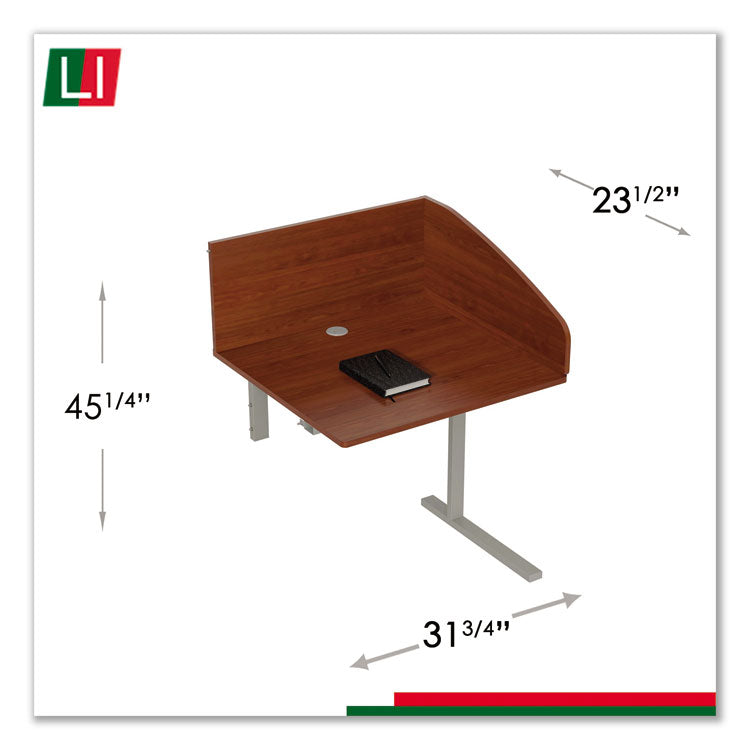 Study Carrell Add On, 1-Leg, 31.25 X 23.25 X 45.25, Cherry