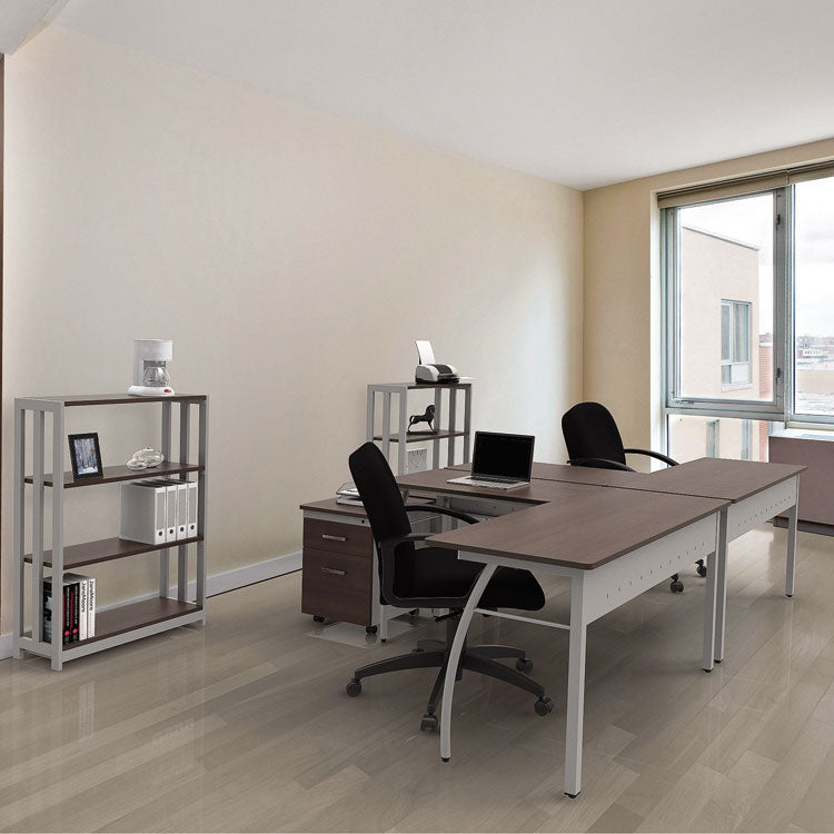 Trento Line L-Shaped Desk, 59.13" X 59.13" X 29.5", Cherry