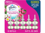 Glade PlugIns Scented Oil Air Freshener Refill, Exotic Tropical Blossoms, 0.67 Fl. Oz., 10/Pack (353730)