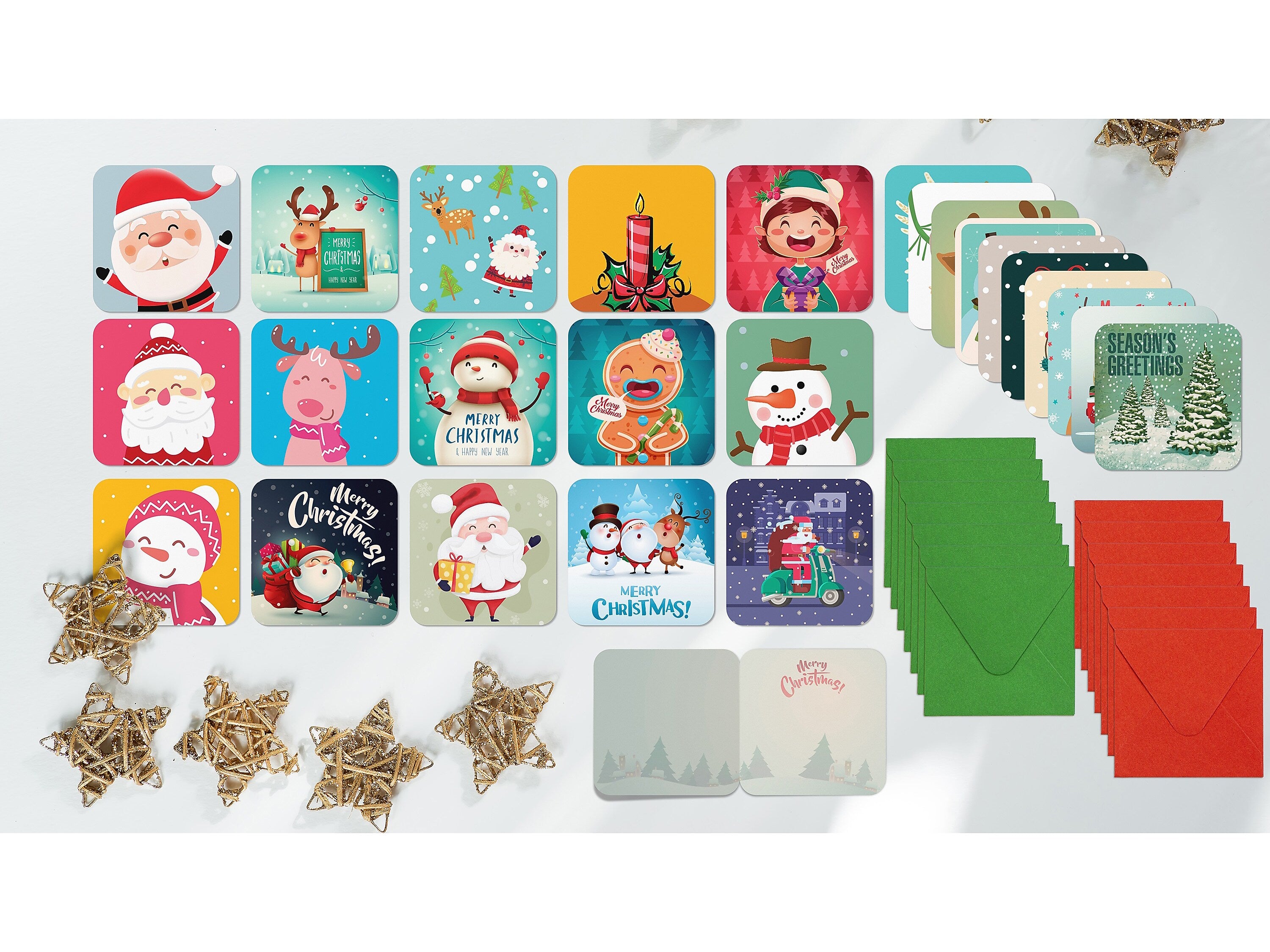 Better Office Mini Christmas Cards, 3" x 3", 50/Pack (64653-50PK)