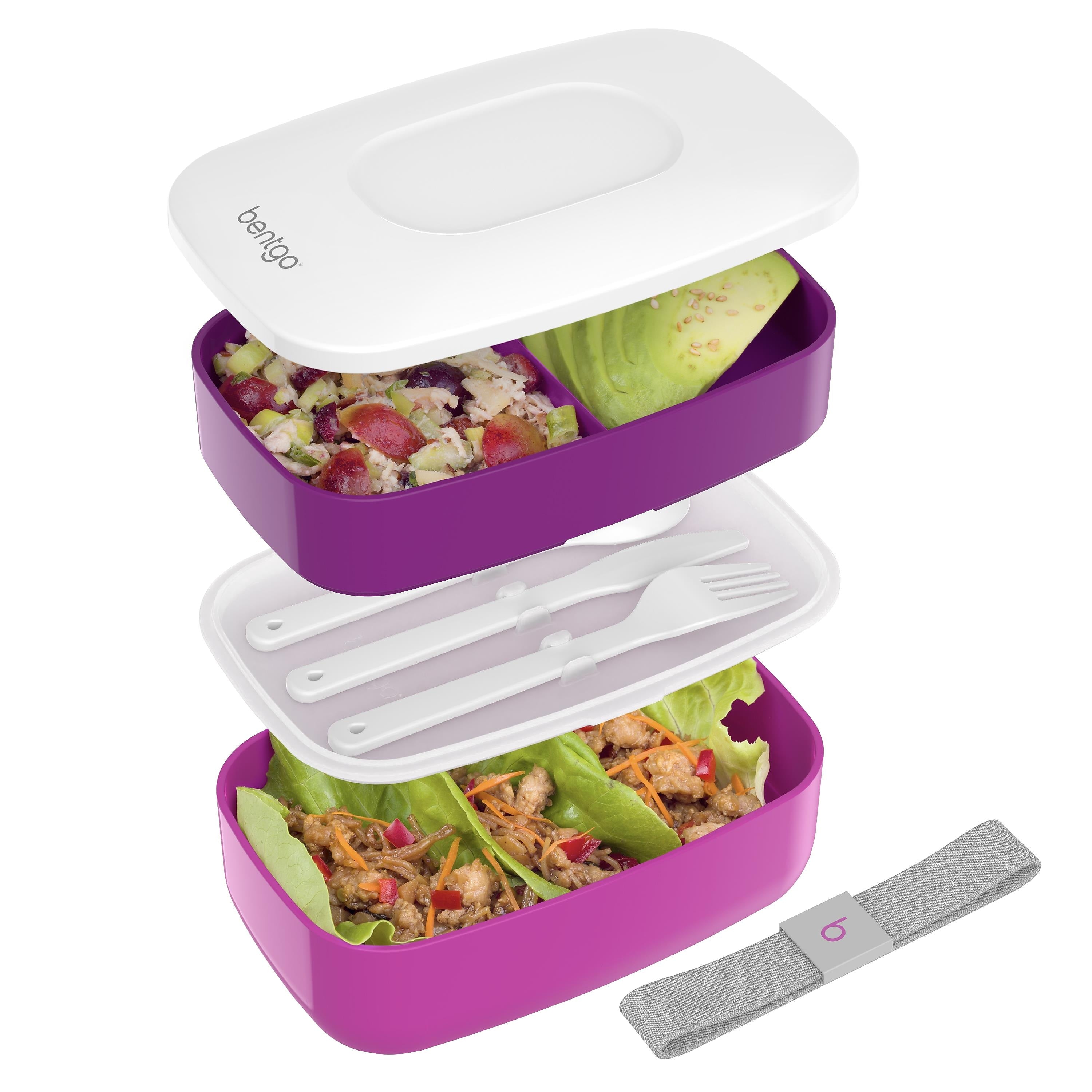 bentgo Classic All-in-One Bento Box, 2-Compartment, Purple (BENTGO-P)