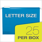 Pendaflex Reinforced Hanging File Folders, 1/5 Tab, Letter Size, Blue, 25/Box (04152 1/5 BLU)