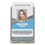 Rigid Two-Badge RFID Blocking Smart Card Holder, Horizontal/Vertical, Clear 3.68" x 2.38" Holder, 3.38" x 2.13" Insert, 20/PK