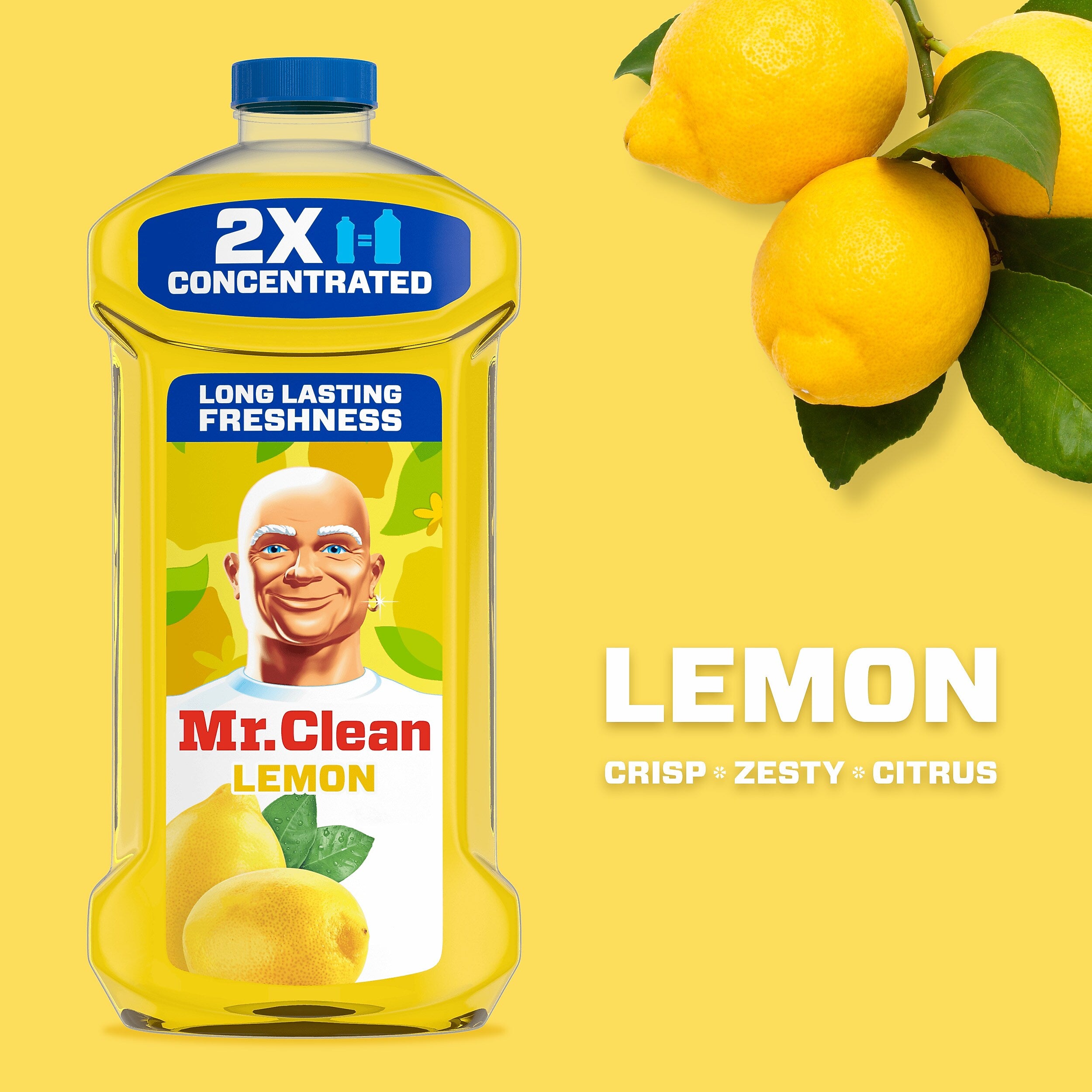 Mr. Clean Antibacterial Multi-Surface Cleaner, Lemon Scent, 23 Fl. Oz., 6/Carton (11292CT)