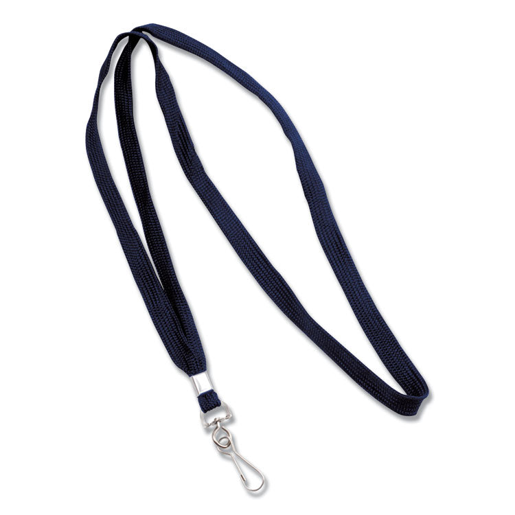 Deluxe Lanyards, Metal J-Hook Fastener, 36" Long, Blue, 24/Box