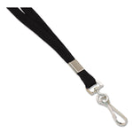 Deluxe Lanyard, Metal J-Hook Fastener, 36" Long, Black