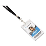 Deluxe Lanyard, Metal J-Hook Fastener, 36" Long, Black