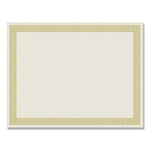 Foil Border Certificates, 8.5 X 11, Ivory/gold With Channel Gold Border, 12/pack