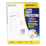 Polypropylene Sheet Protectors, Super Heavy-Duty, Side: 3-Hole Punched, Top Load 8.5 x 11 Insert, Clear Front, 50/Box