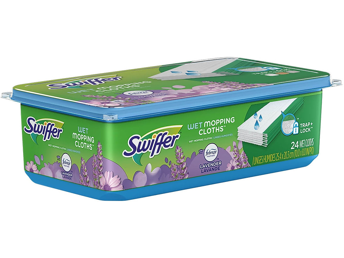 Swiffer Sweeper TRAP + LOCK Wet  Mop Cloth, Lavender, 24/Pack (15846)
