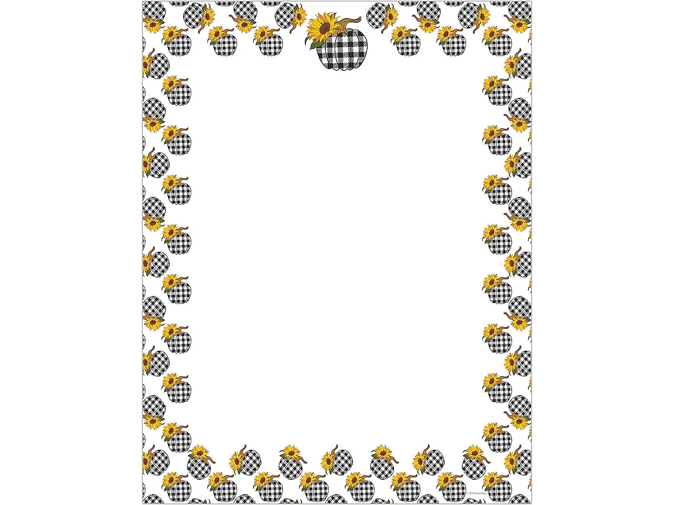 Great Papers Sunny Plaid Pumpkin Seasonal Letterhead, Multicolor, 50/Pack (2023033)