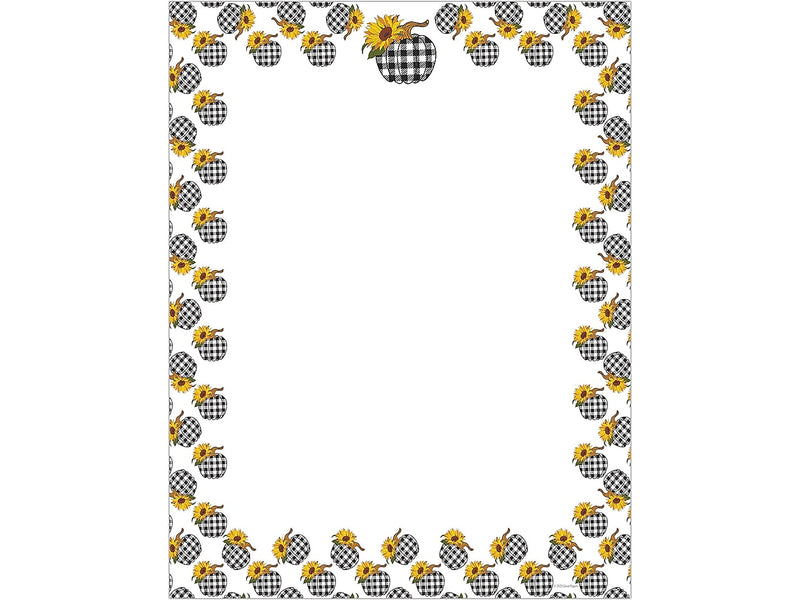 Great Papers Sunny Plaid Pumpkin Seasonal Letterhead, Multicolor, 50/Pack (2023033)