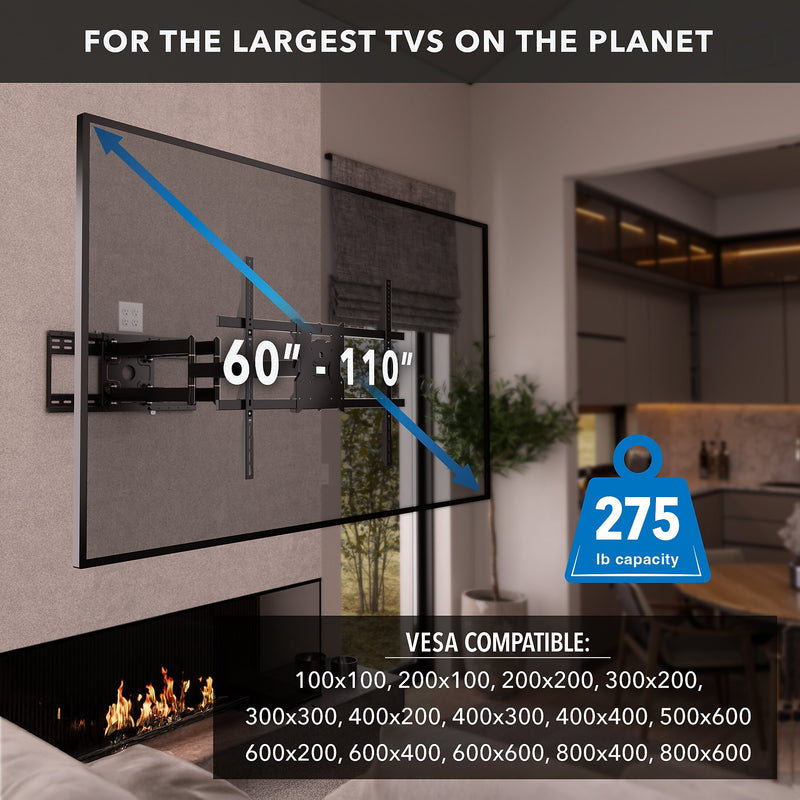 Mount-It! Full-Motion TV Mount, 275 lbs. Max. (MI-394)