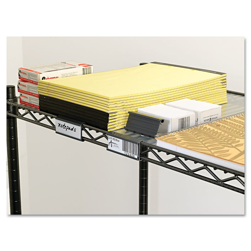 Alera Blank Label Holders, 3" x 1", Gray , 10/Pack (ALESW59ST)