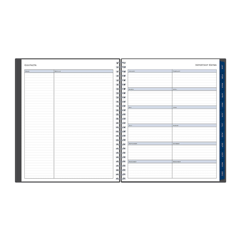 2026 Blue Sky Passages 8" x 10" Calendar Year Monthly Planner, Plastic Cover, Gray (100011-26)