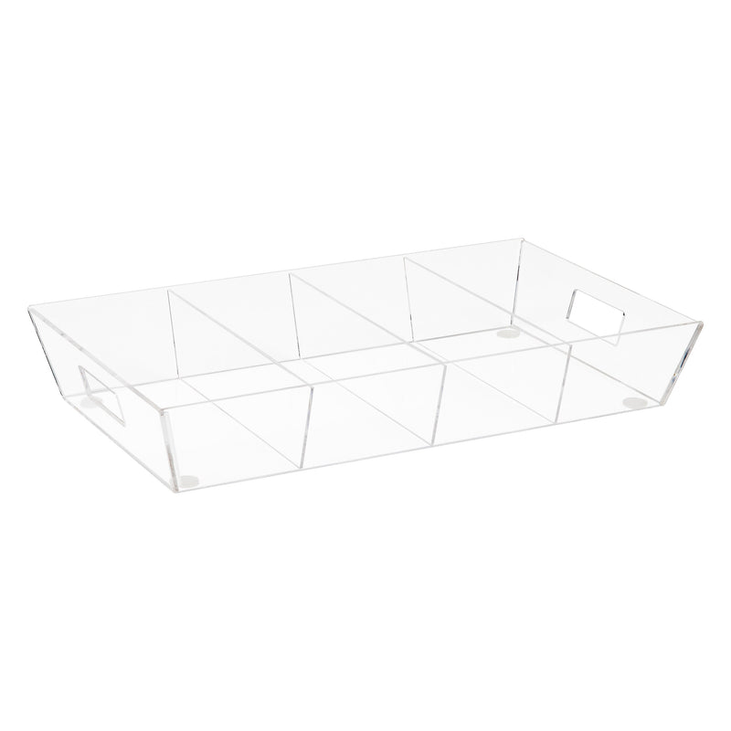 Mind Reader Acrylic 4-Compartment Snack Organizer Tray, Clear (SNACKBEVT-CLR)