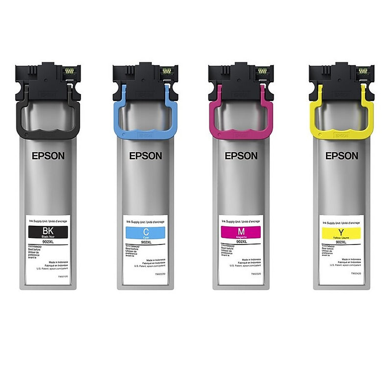 Epson T902 Black/Cyan/Magenta/Yellow High Yield Ink Cartridges, 4/Pack