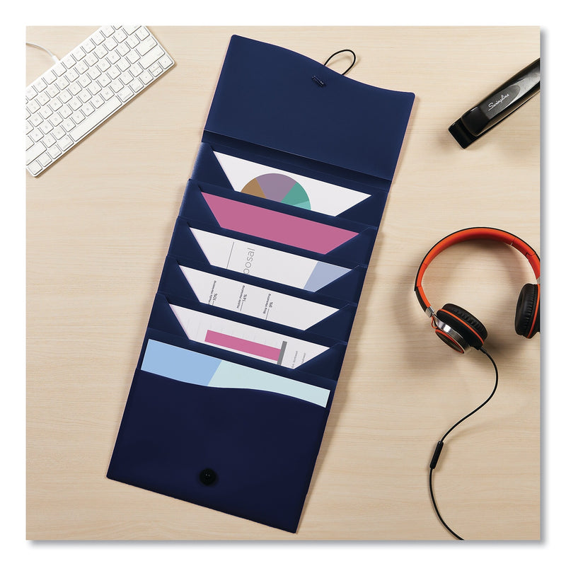 Avery Slide and View Expanding File, 6 Sections, Hook/Loop Closure, Letter Size, Navy Blue