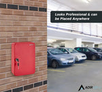 AdirOffice 48-Key Cabinet with Key Lock and Key Tags, Red (681-48-RED-PKG)