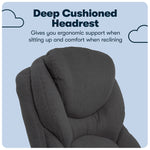 Serta Works Ergonomic Fabric Swivel Executive Chair with Back in Motion Technology, Dark Gray (44186E)