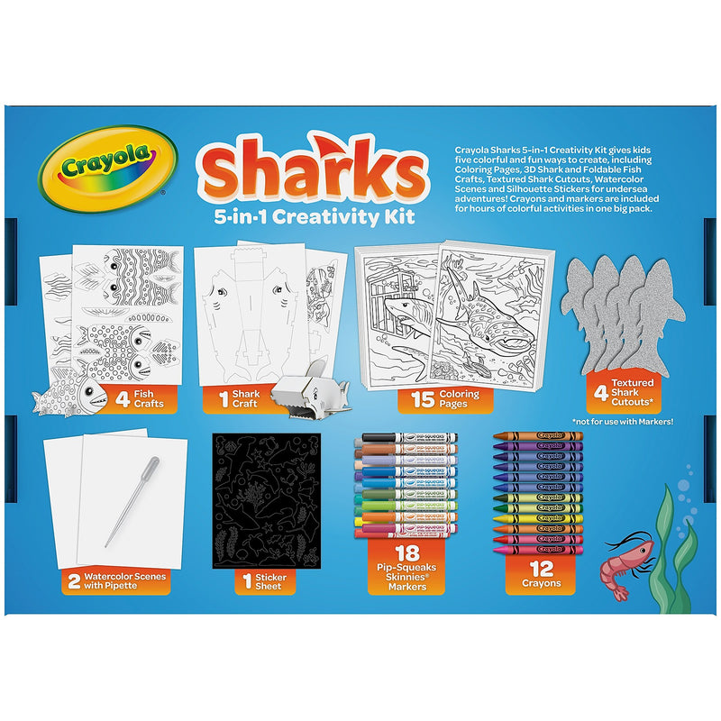 Crayola Sharks 5-in-1 Creativity Kit, 55/Set (BIN40760)