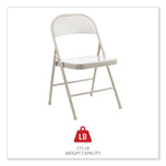 Alera Metal Office Folding Chair, Taupe, 4/Carton (ALECA944)