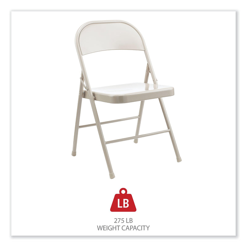 Alera Metal Office Folding Chair, Taupe, 4/Carton (ALECA944)