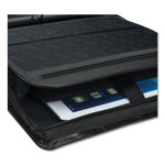 Leather Multi-Ring Zippered Portfolio, Two-Part, 1" Cap, 11 X 13 1/2, Black