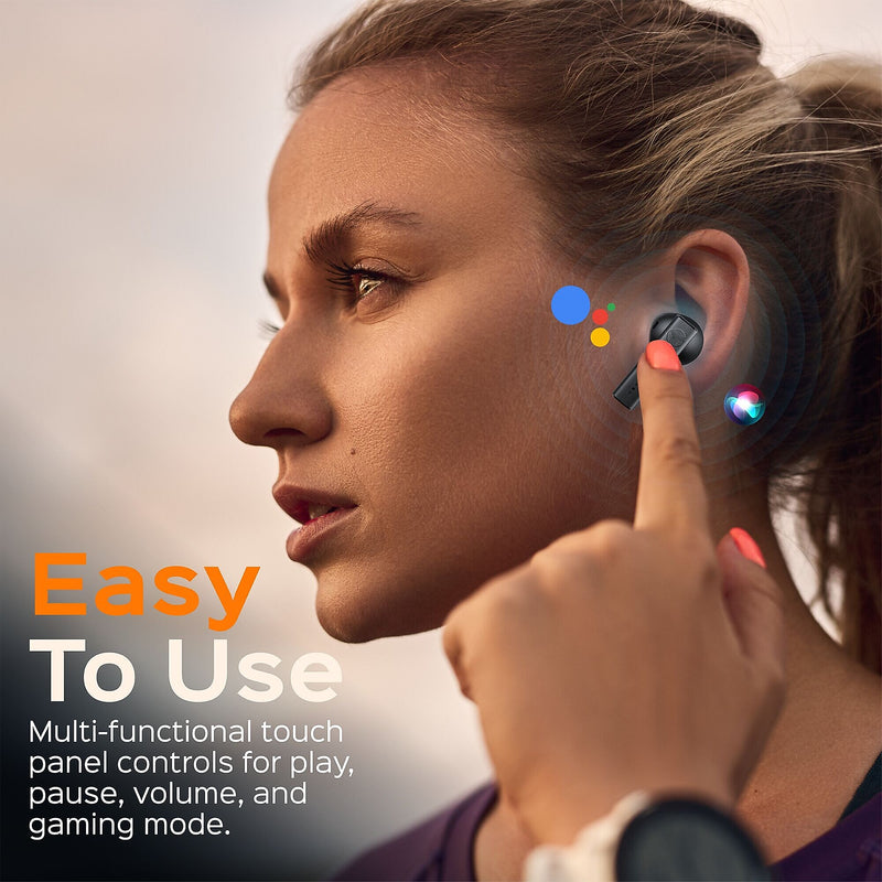 Treblab X8 Wireless Active Noise Canceling Earbuds, Bluetooth, Black (X8)