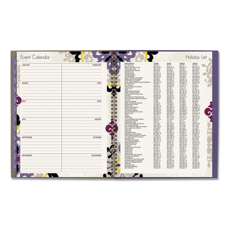 Vienna Weekly/Monthly Appointment Book, Geometric Artwork, 11 x 8.5, Purple/Tan Cover, 12-Month (Jan to Dec): 2025