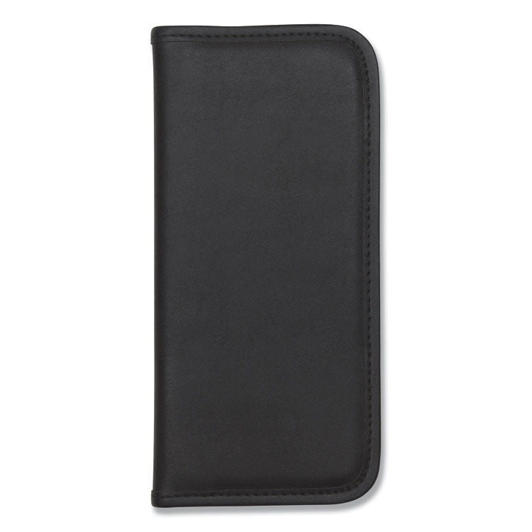 Professional Vinyl Business Card File, Holds 160 2 x 3.5 Cards, 4.75 x 10.25, Black