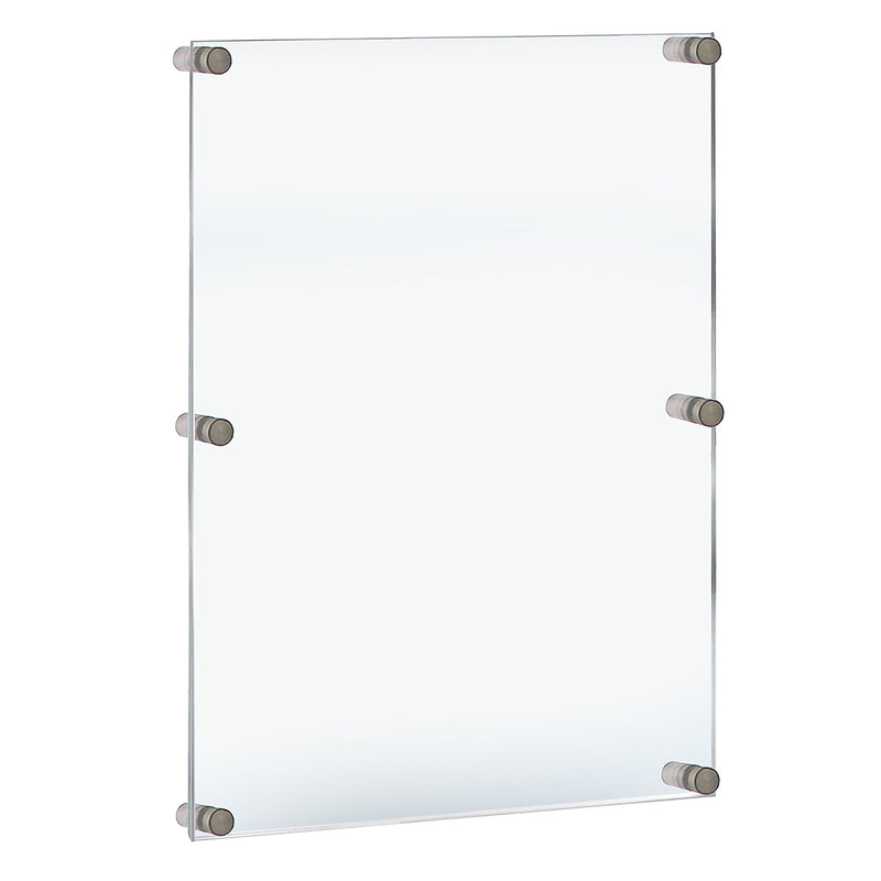 Azar Sign Holder, 28" x 40", Wall Mounted, Silver, Acrylic (105536)