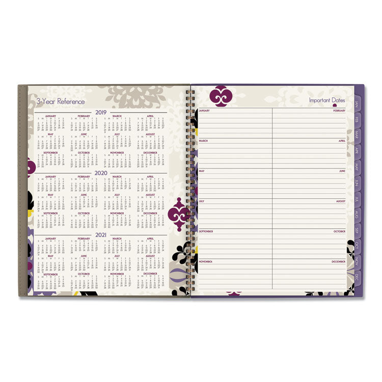 Vienna Weekly/Monthly Appointment Book, Geometric Artwork, 11 x 8.5, Purple/Tan Cover, 12-Month (Jan to Dec): 2025