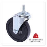 Alera® Optional Casters for Wire Shelving, 200 lbs/Caster, Gray/Black, 4/Set