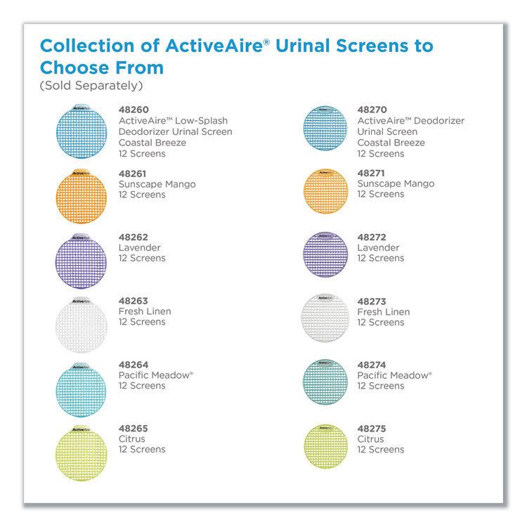 Activeaire Deodorizer Urinal Screen, Sunscape Mango Scent, Orange, 12/carton