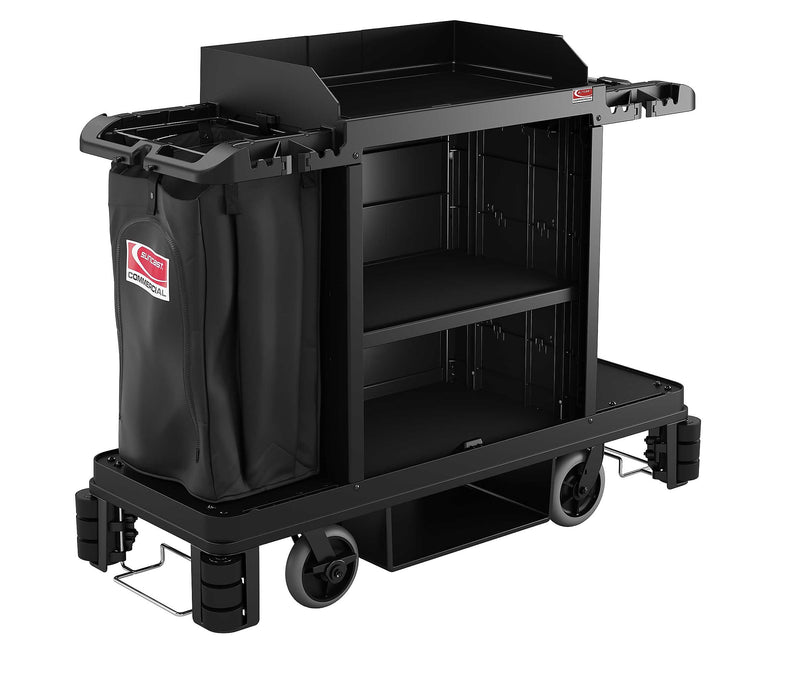 Partially Assembled Housekeeping Cart, Black (SUAHKC2002)