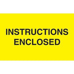 Decker Tape "Instructions Enclosed" Label, 3" x 5", 500/Roll (DL2447)