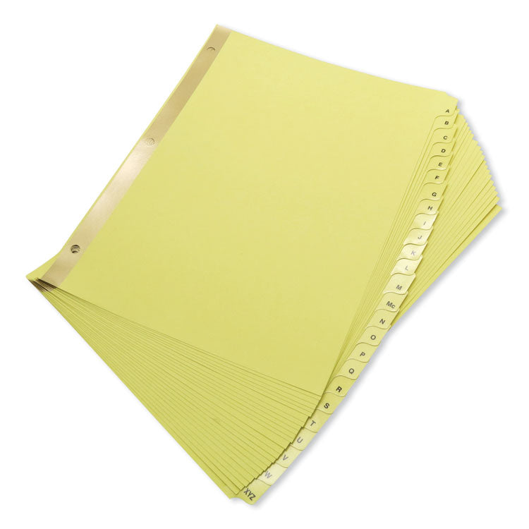 Deluxe Preprinted Plastic Coated Tab Dividers With Black Printing, 25-Tab, A To Z, 11 X 8.5, Buff, 1 Set