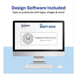The Mighty Badge Name Badge Holder Kit, Horizontal, 3 x 1, Laser, Silver, 10 Holders and 80 Inserts/Kit