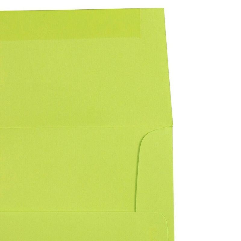 JAM Paper A2 Booklet Envelope 4 3/8" x 5 3/4", Ultra Lime Green, 100/Pack (WDBH610d)
