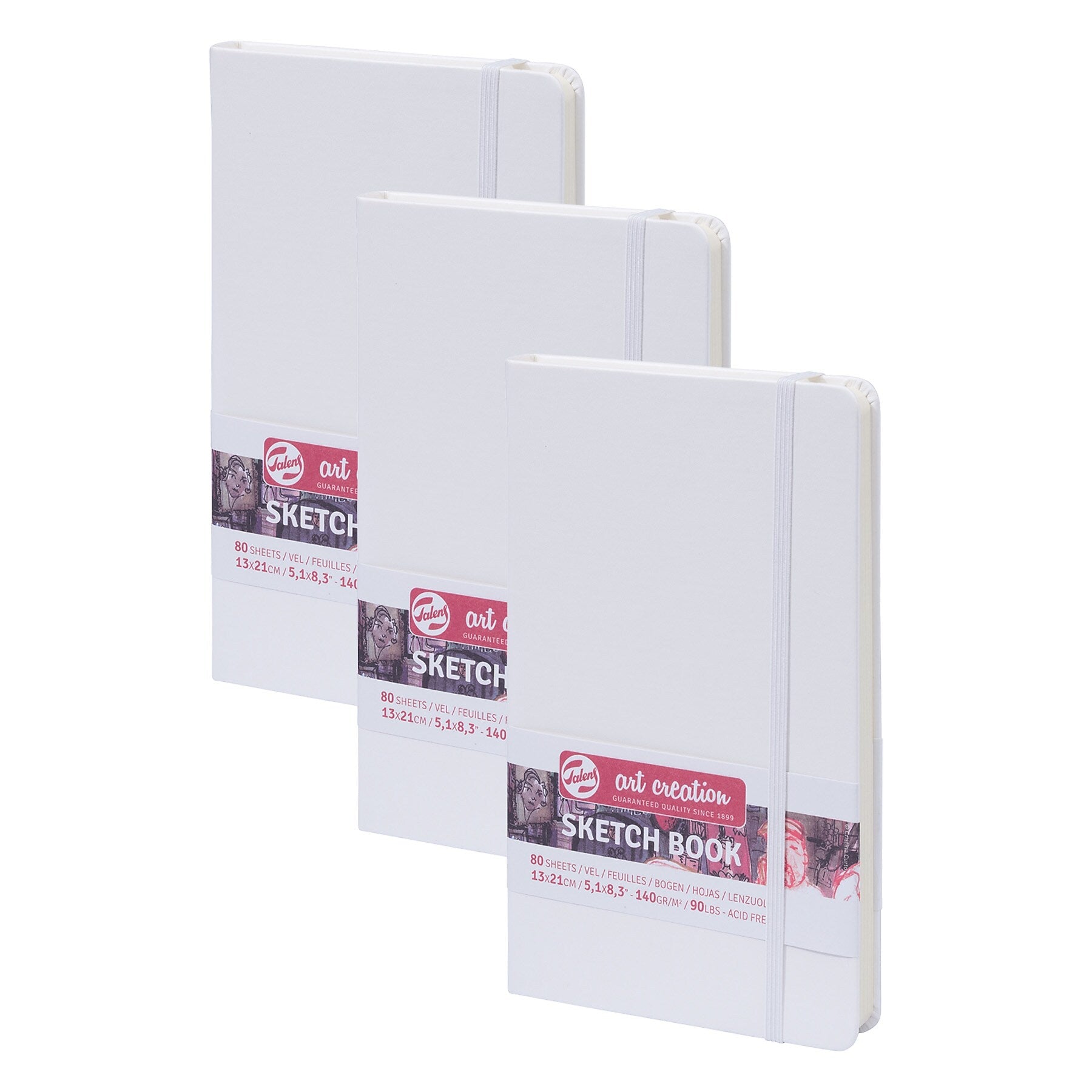 Talens Art Creation 5.1" x 8.3" Sketch Book, 80 Sheets/Book, 3/Bundle (TLN9314102M-3)