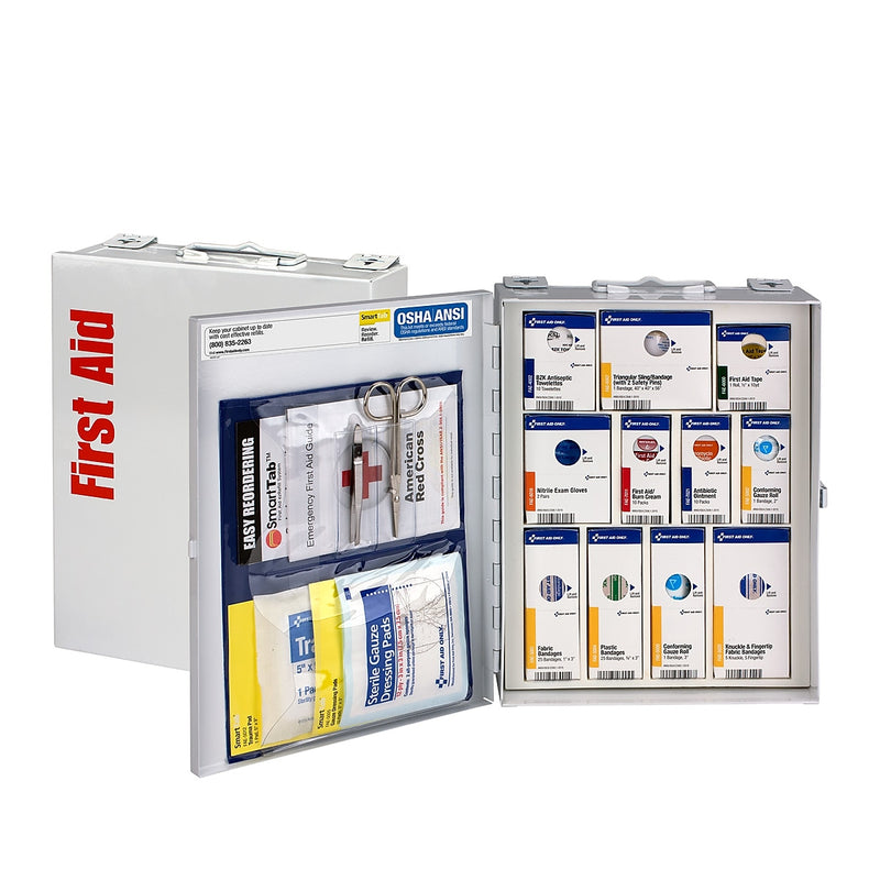 SmartCompliance Metal First Aid Cabinet without Medication, 25 People, 112 Pieces (1050-FAE-0103)