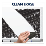 Porcelain Magnetic Whiteboard, 72" x 48", White Surface, Satin Aluminum Frame