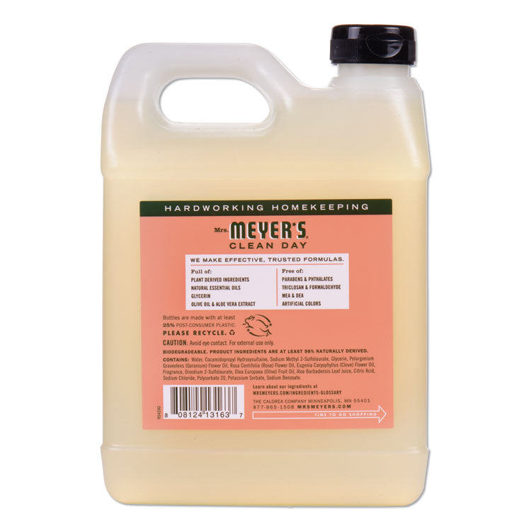 Clean Day Liquid Hand Soap Refill, Geranium Scent, 33 oz, 6/Carton