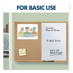 Combination Board, 48" x 36", Brown/White Surface, Oak Finished Fiberboard (MDF) Frame
