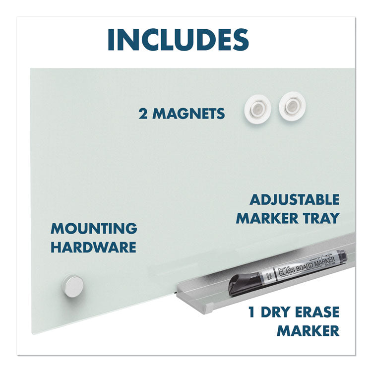 Infinity Magnetic Glass Dry Erase Cubicle Board, 30" x 18", White Surface