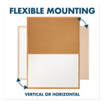 Combination Board, 48" x 36", Brown/White Surface, Oak Finished Fiberboard (MDF) Frame
