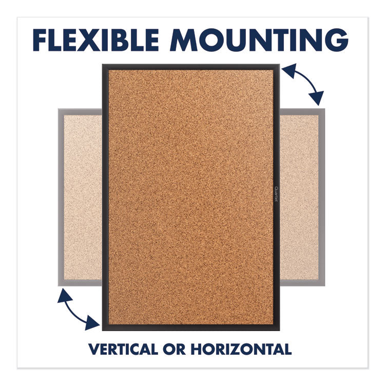 Classic Series Cork Bulletin Board, 48" x 36", Tan Surface, Black Aluminum Frame